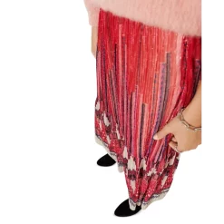 Hot Sale ⌛ Ba&sh Daris Printed Textured 👗 Skirt Rouge 😉 -ba&sh Sales Store unnamed file 1018