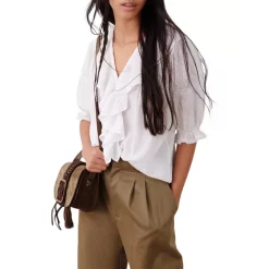 Deals ⌛ Ba&sh Henda Ruffled Blouse Off White 😉 -ba&sh Sales Store unnamed file 1024