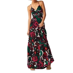Hot Sale 🧨 Ba&sh Posy Strappy Back Maxi 👗 Dress Fuchsia 🛒