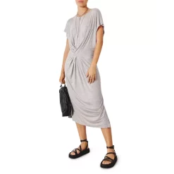 Wholesale ✔️ Ba&sh Tisha Twisted T-Shirt 👗 Dress Heather Gray ⭐