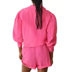 Cheapest 🤩 Ba&sh Prasil Button Front Top Fuchsia 😉 -ba&sh Sales Store unnamed file 1058