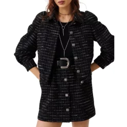 Budget 👍 Ba&sh Logan Tweed Jacket Black 🧨