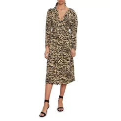 Best Pirce 🎁 Ba&sh Imany Animal Print 👗 Dress Beige 🤩