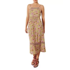 Top 10 ❤️ Ba&sh Valentine Midi Border Print 👗 Dress Ochre ❤️ -ba&sh Sales Store unnamed file 1107