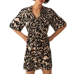 Best deal 🌟 Ba&sh Groove Graphic Print 👚 Shirt 👗 Dress Burgundy 😉