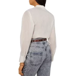 Best Pirce 🎁 Ba&sh Toan Tie Front Top Off White ⭐ -ba&sh Sales Store unnamed file 1122