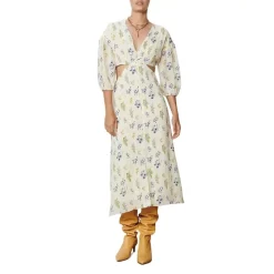 ba&sh Sales Store 16 Hot Sale ๐ Ba&sh Adele Knotted Waist Midi ๐ Dress Off White ๐ฅฐ