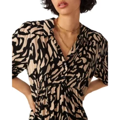 Best deal 🌟 Ba&sh Groove Graphic Print 👚 Shirt 👗 Dress Burgundy 😉 -ba&sh Sales Store unnamed file 114