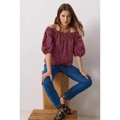 Hot Sale 🤩 Ba&sh Fustave Off-the-Shoulder Blouse Pink ✔️ -ba&sh Sales Store unnamed file 1148