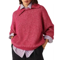 Promo 💯 Ba&sh Alex Collared Sweater Pink 💯