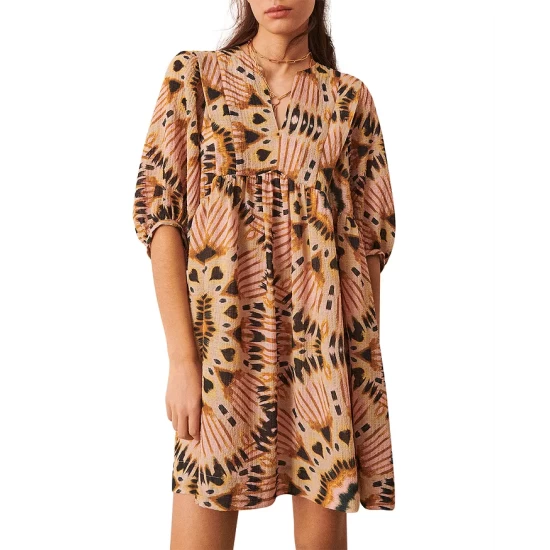 Budget ๐งจ Ba&sh Cleo Graphic Print ๐ Dress Beige โญ 3 Budget ๐งจ Ba&sh Cleo Graphic Print ๐ Dress Beige โญ