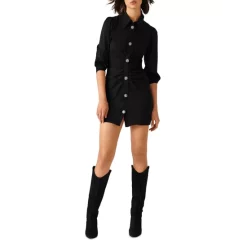 Cheap 👍 Ba&sh Koane Mini 👕 Shirt 👗 Dress Black 🥰 -ba&sh Sales Store unnamed file 142