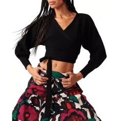 Best deal 🛒 Ba&sh Sende Faux Wrap Sweater Black 🧨 -ba&sh Sales Store unnamed file 152