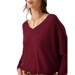 Cheapest 🌟 Ba&sh Elsy Button Back Sweater Burgundy 🎉