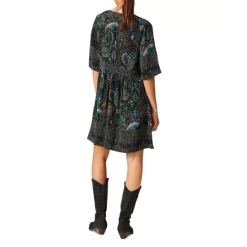 New ❤️ Ba&sh Zelda Border Print 👗 Dress Black ⌛ -ba&sh Sales Store unnamed file 187