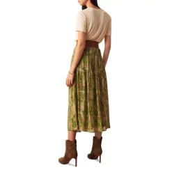 New 😀 Ba&sh Raya Tiered Midi 👗 Skirt Green 👍 -ba&sh Sales Store unnamed file 19