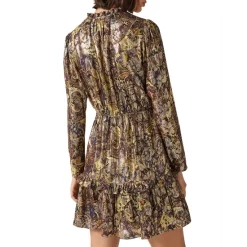 Budget ✨ Ba&sh Capi Metallic Paisley Mini 👗 Dress Burgundy ⭐ -ba&sh Sales Store unnamed file 194