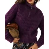 New 🎉 Ba&sh Baltan Zip Funnel Neck Sweater Purple 🧨 -ba&sh Sales Store unnamed file 208