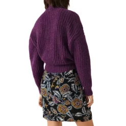 New 🎉 Ba&sh Baltan Zip Funnel Neck Sweater Purple 🧨 -ba&sh Sales Store unnamed file 209