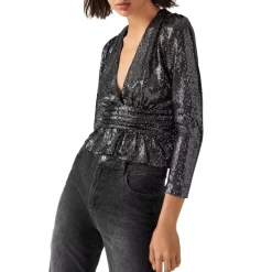 Budget ๐ Ba&sh Mae Sequined Peplum Top Black ๐งจ 9 Budget ๐ Ba&sh Mae Sequined Peplum Top Black ๐งจ -ba&sh Sales Store unnamed file 235