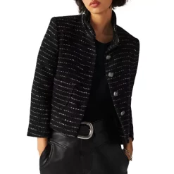 New ⌛ Ba&sh Lago Tweed Jacket Black ✔️