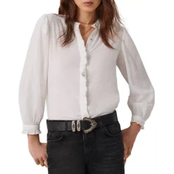 Outlet 😀 Ba&sh Teora Ruffled 👚 Shirt Off White 😍