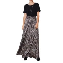 Top 10 ✔️ Ba&sh Gabriel Printed Tiered 👗 Skirt Black ⌛ -ba&sh Sales Store unnamed file 297