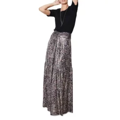 Top 10 ✔️ Ba&sh Gabriel Printed Tiered 👗 Skirt Black ⌛ -ba&sh Sales Store unnamed file 298