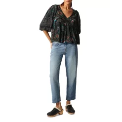 Promo 🧨 Ba&sh Zarry V Neck Paisley Print Top Black ⌛ -ba&sh Sales Store unnamed file 301