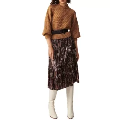 Cheapest ⌛ Ba&sh Poly Pleated Metallic Midi 👗 Skirt Purple ✨ -ba&sh Sales Store unnamed file 323