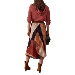New ✨ Ba&sh Donie Pleated Graphic Print 👗 Skirt Camel 🎁 -ba&sh Sales Store unnamed file 338