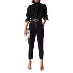 Flash Sale 🛒 Ba&sh Milac Denim Ruffle Blouse Black 💯 -ba&sh Sales Store unnamed file 346