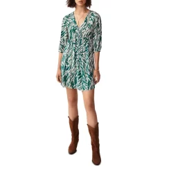 Buy 😀 Ba&sh Vuzy Animal Print Mini 👗 Dress Green ✨