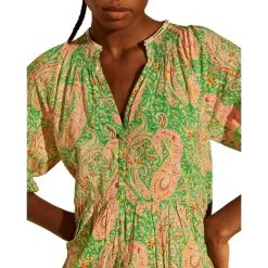 Budget 😀 Ba&sh Odeon Paisley Print Mini 👗 Dress Green ✔️ -ba&sh Sales Store unnamed file 400