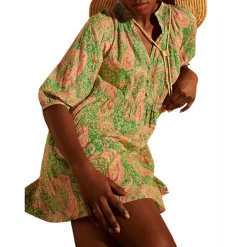 Budget 😀 Ba&sh Odeon Paisley Print Mini 👗 Dress Green ✔️ -ba&sh Sales Store unnamed file 401