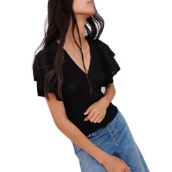 Brand new 👍 Ba&sh Acacio Pointelle Cardigan Top Black 🎁 -ba&sh Sales Store unnamed file 428