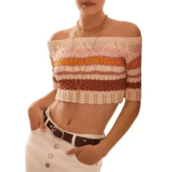 Buy โ Ba&sh Jansan Stripe Cropped Sweater Multicolor ๐ฅฐ