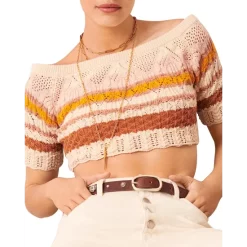Buy ⌛ Ba&sh Jansan Stripe Cropped Sweater Multicolor 🥰 -ba&sh Sales Store unnamed file 435