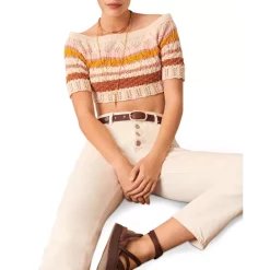 Buy ⌛ Ba&sh Jansan Stripe Cropped Sweater Multicolor 🥰 -ba&sh Sales Store unnamed file 436