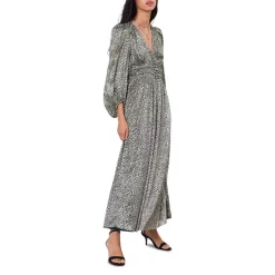 Promo ๐ Ba&sh Celie Metallic Balloon Sleeve Maxi ๐ Dress Green ๐งจ