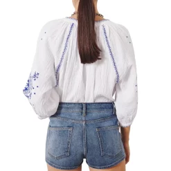 Budget 🔔 Ba&sh Eglantine Embroidered Blouse White 🧨 -ba&sh Sales Store unnamed file 459