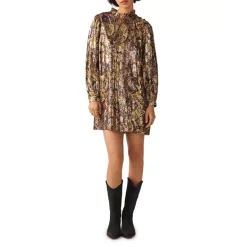 Best deal 🌟 Ba&sh Chiba Metallic Paisley Mini 👗 Dress Bordeaux 😀