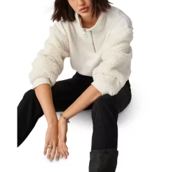 New 👏 Ba&sh Pacci Sherpa Sleeve Sweatshirt Beige ⌛ -ba&sh Sales Store unnamed file 482