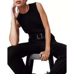 Best Sale 🤩 Ba&sh Sidney Sleeveless Top Black 😀 -ba&sh Sales Store unnamed file 503