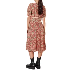 Promo ✔️ Ba&sh Plume Printed Midi 👗 Dress Rouge 🛒 -ba&sh Sales Store unnamed file 513