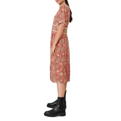 Promo ✔️ Ba&sh Plume Printed Midi 👗 Dress Rouge 🛒 -ba&sh Sales Store unnamed file 514