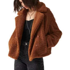 Flash Sale ✨ Ba&sh Sandy Sherpa Jacket Brown ✔️ -ba&sh Sales Store unnamed file 533