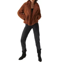 Flash Sale ✨ Ba&sh Sandy Sherpa Jacket Brown ✔️ -ba&sh Sales Store unnamed file 534