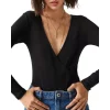 New 🧨 Ba&sh Celia Faux Wrap Bodysuit Black 🎉 -ba&sh Sales Store unnamed file 535