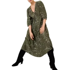 Best deal ❤️ Ba&sh Mosiris Midi 👗 Dress Kaki 😀